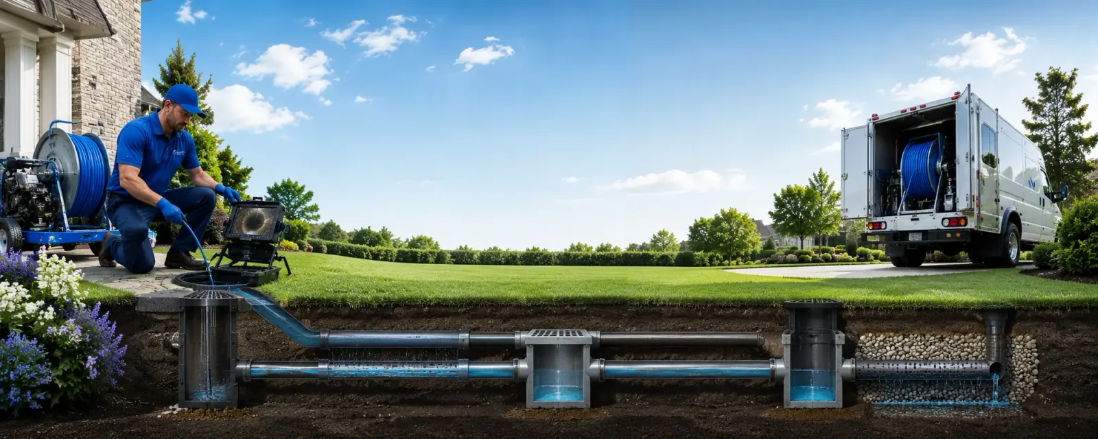 Outdoor drain cleaning information for Burlington, MA